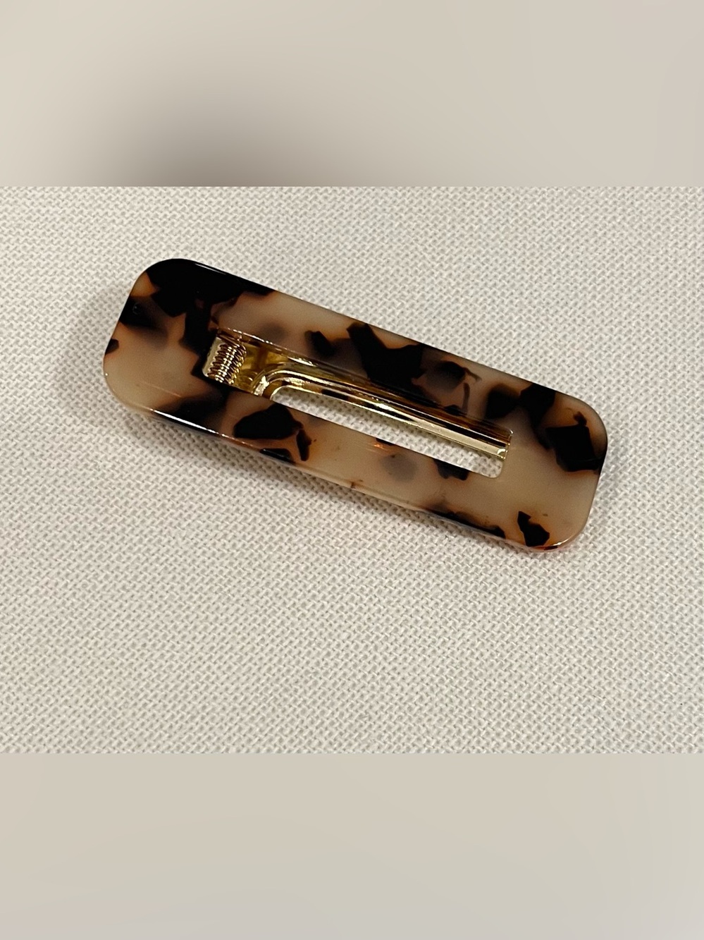 Tortoiseshell Rectangular Hair Clip - Women Accessories